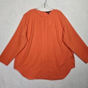 Ralph Lauren Women's Peekaboo Pullover Blouse Orange Sz 2X NWT